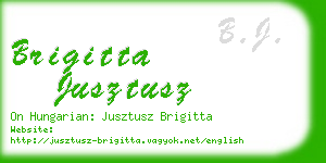 brigitta jusztusz business card